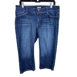 Gap Curvy Flare Cotton Medium Wash Mid Rise Jean Capris Size 14‎